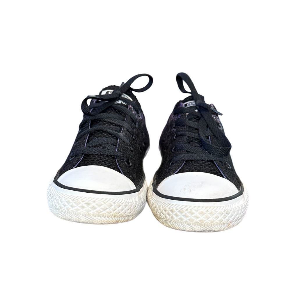 Converse Black and Purple Glitter Sneakers Juniors Size 3 Women’s Size 5 - Picture 4 of 8
